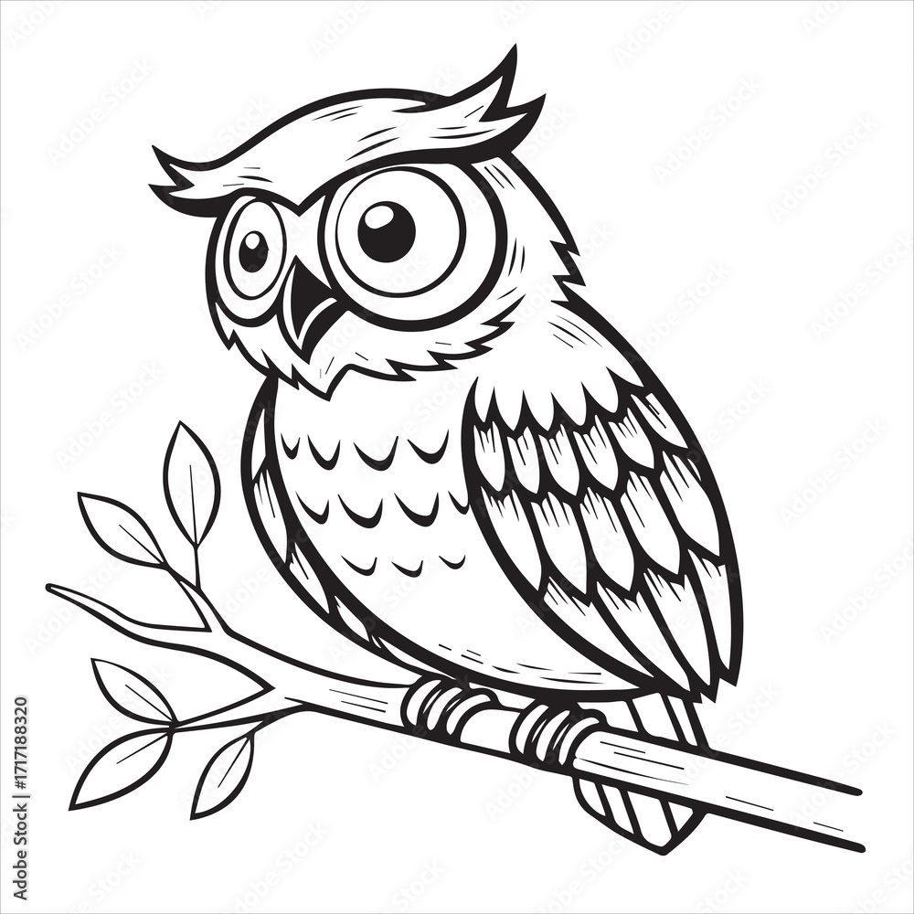 Obraz premium perched owl vector vector