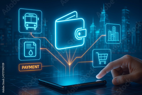Digital Wallet and Online Payments Concept mobile payment