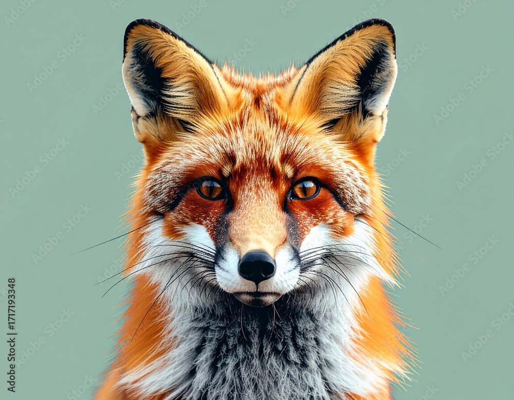 Obraz premium The front face of a fox against decent background.