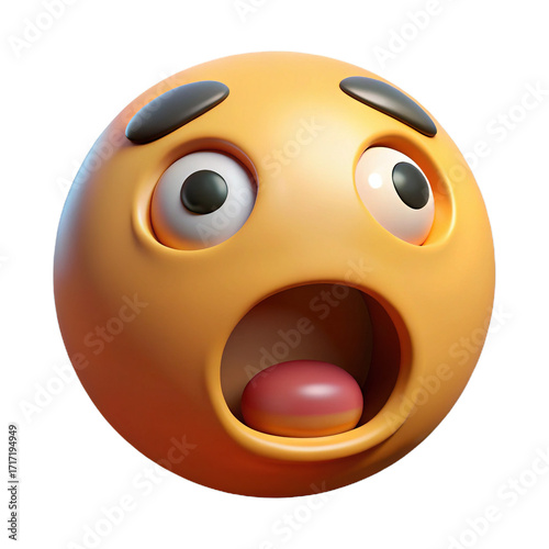 3D Shocked Face Emoji - Surprise & Astonishment Symbol