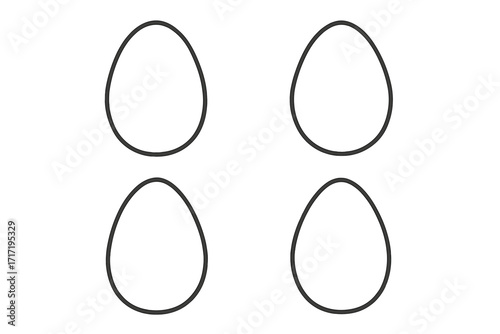 Egg simple line icon collection. Vector outline eggs set for web, apps, books. Editable stroke cartoon illustration. Healthy food, breakfast, Easter symbol. Isolated graphic.