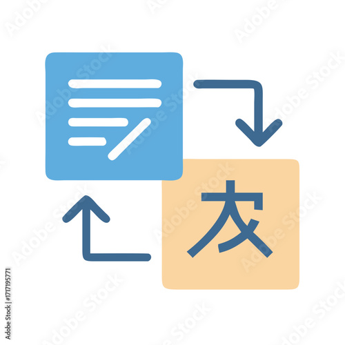  Language Translation Flat Icon Design