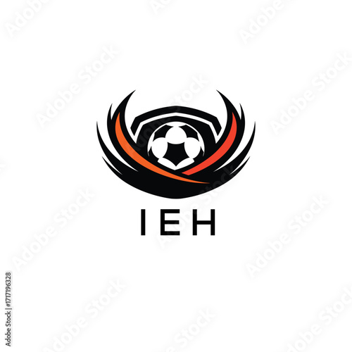 IEH Football Company logo. IEH football academy logo design for entrepreneur and business. IEH Branding Design best icon.
