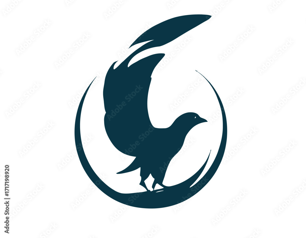 Fototapeta premium Bird Silhouette logo with white backgroun