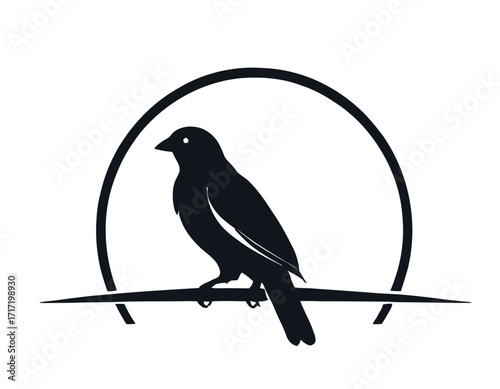 Bird Silhouette logo with white backgroun
