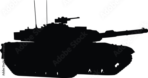 Silhouette of a modern military tank ready for action conveying power and defense themes vector