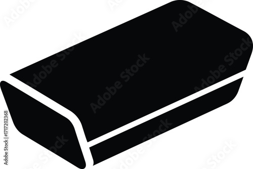 Simple black eraser icon for stationery office supplies and school education concept design vector