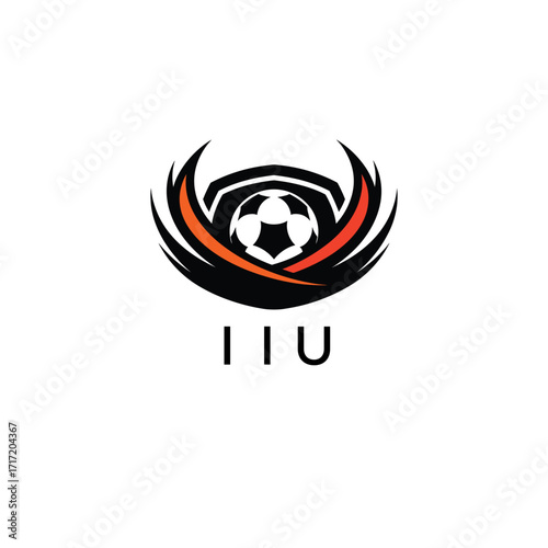 IIU Football Company logo. IIU football academy logo design for entrepreneur and business. IIU Branding Design best icon.
