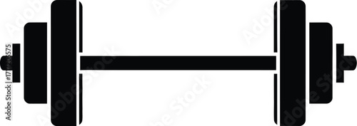 Vector art of black dumbbell, fitness equipment for strength training