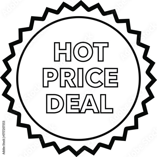 Vector art of hot price deal badge