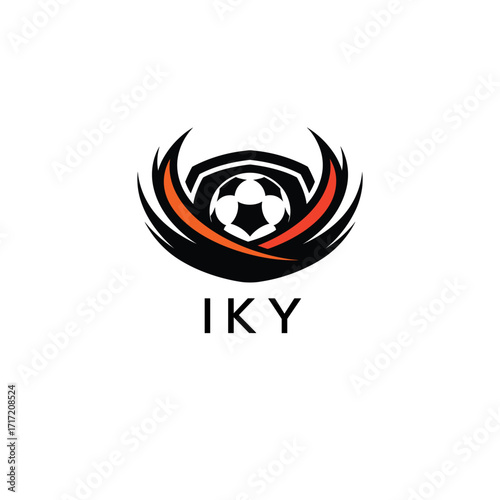 IKY Football Company logo. IKY football academy logo design for entrepreneur and business. IKY Branding Design best icon.
