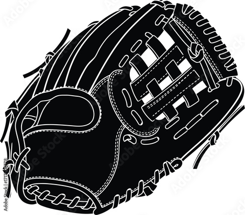 Vector art of baseball glove equipment