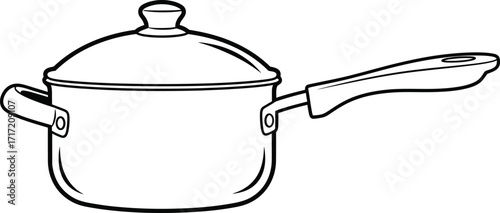 Vector art of saucepan cooking pot
