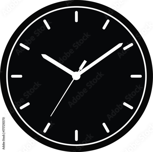 Modern minimalist clock face icon simple time display abstract minimal graphic element vector