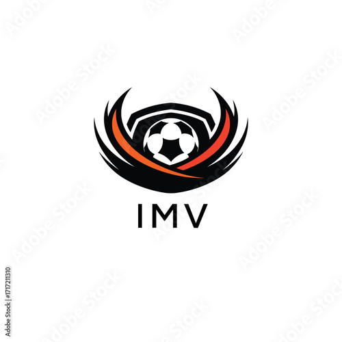 IMV Football Company logo. IMV football academy logo design for entrepreneur and business. IMV Branding Design best icon.

