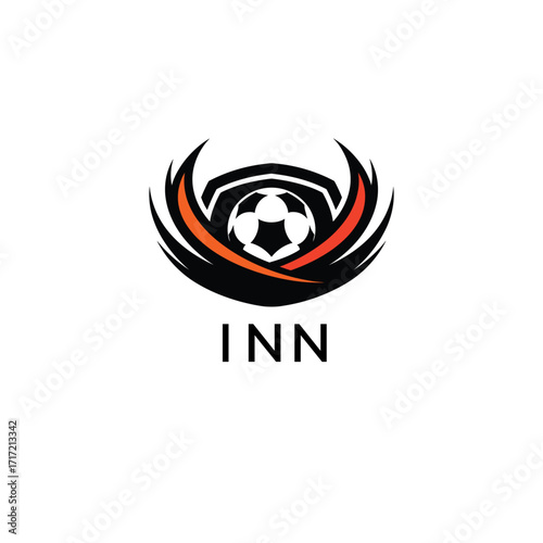 INN Football Company logo. INN football academy logo design for entrepreneur and business. INN Branding Design best icon.
