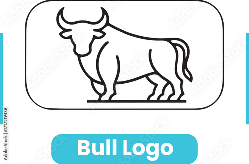 Line Art Bull Vector icon