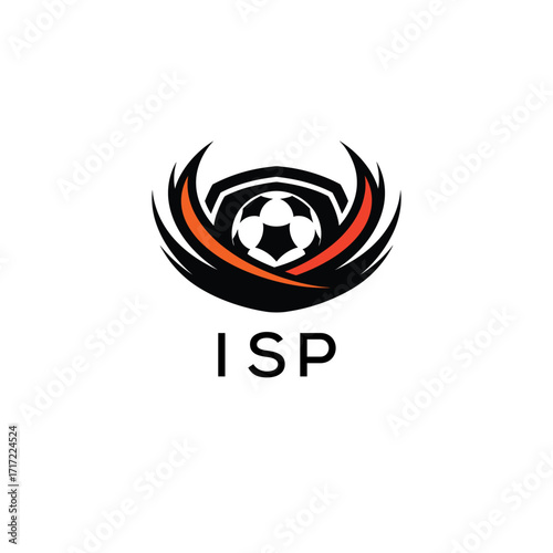 ISP Football Company logo. ISP football academy logo design for entrepreneur and business. ISP Branding Design best icon.
