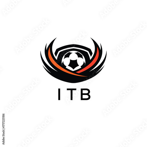 ITB Football Company logo. ITB football academy logo design for entrepreneur and business. ITB Branding Design best icon.
