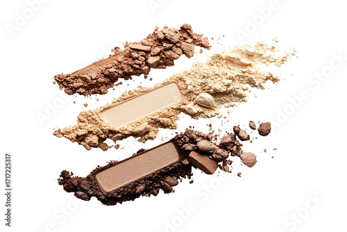 Wallpaper Mural Three swatches of cosmetic powder isolated on transparent background Torontodigital.ca