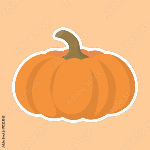 Minimalist Orange Pumpkin Icon on Dark Background