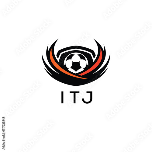 ITJ Football Company logo. ITJ football academy logo design for entrepreneur and business. ITJ Branding Design best icon.
