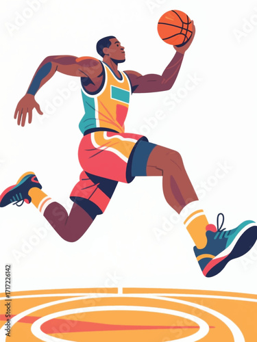 Basketball Player Sport Illustrator Artwork Design Template Poster