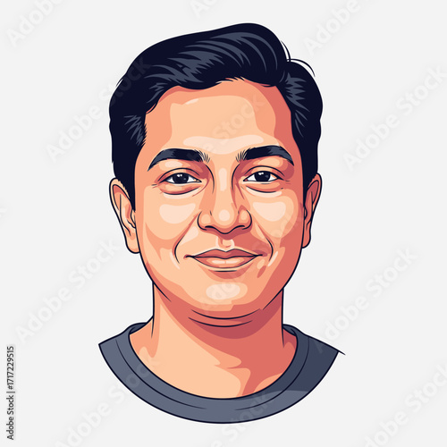 Confident and approachable portrait of a young professional man with a friendly smile, ideal for diverse business and lifestyle content