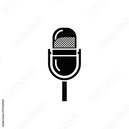 Retro microphone illustration for podcasting or broadcasting projects, a vintage aesthetic perfect for media, audio content, and entertainment graphics.