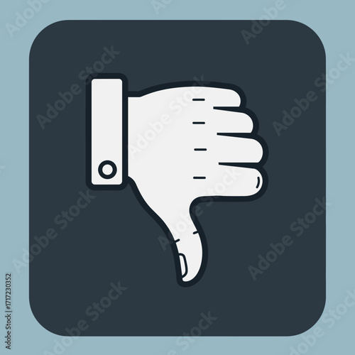 Express disapproval with a simple thumbs down gesture, perfect for social media feedback and negative reviews, conveying rejection or disagreement