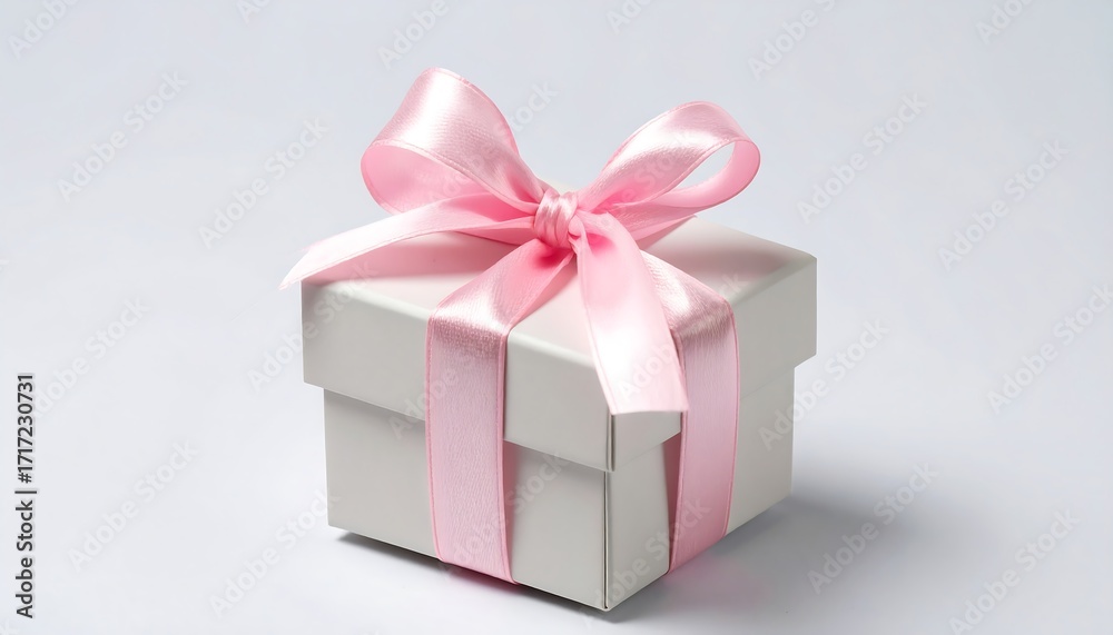 Fototapeta premium Gift box with pink ribbon