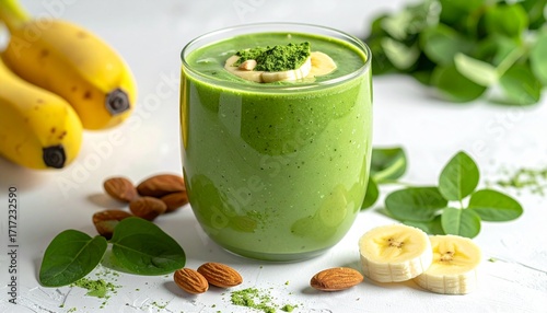 Vegan Moringa Smoothie with Banana and Almond Milk