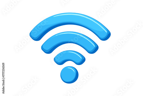 Wi-Fi wireless connection network symbol. 3d render icon isolated on white background. Internet hotspot access point for digital and online communication technology. Signal.
