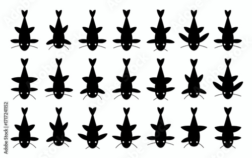Vector art of silhouetted koi fish pattern is simple and elegant