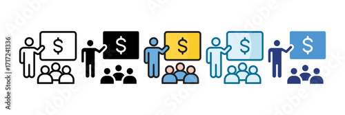 Employee Training Icon Set Multiple Style Collection