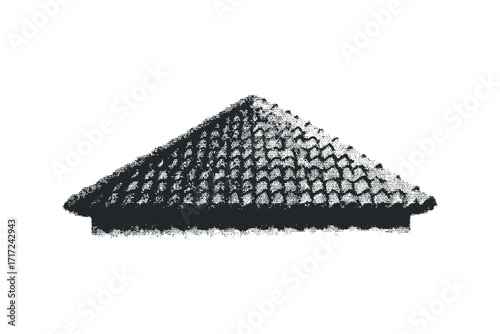 Roof tile structure on. Vector hand drawn