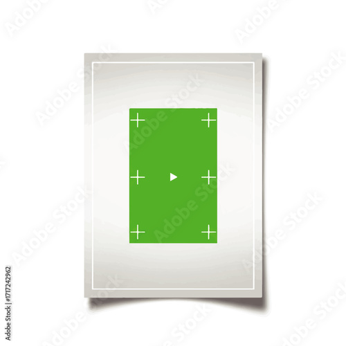 Green Screen Video Placeholder Mockup with Tracking Markers.