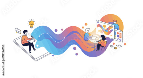 Elevated Brand Aesthetics: Sophisticated Flat Vector Art for Premium Corporate & Tech Solutions