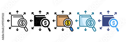 Expense Tracking Icon Set Multiple Style Collection