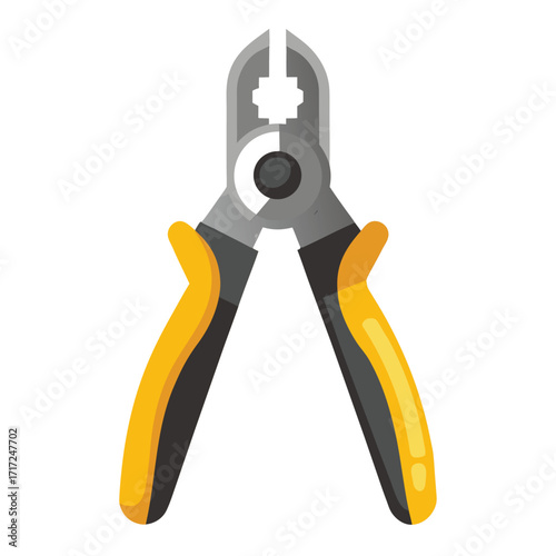 pliers tool icon sign vector yellow color 