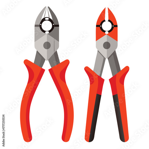 red color pliers tool icon or logo sign vector design 