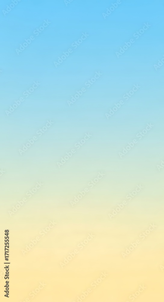 Fototapeta premium A subtle gradient transition from light blue to pale yellow creates a serene and tranquil effect.
