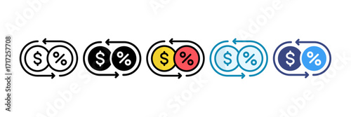 Tax Refund Icon Set Multiple Style Collection