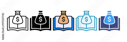 Financial Literacy Icon Set Multiple Style Collection