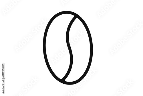 Coffee bean line icon. Simple vector outline symbol for cafe menu or coffee shop logo. Minimalist graphic illustration of a roasted espresso seed for energy and morning drinks.
