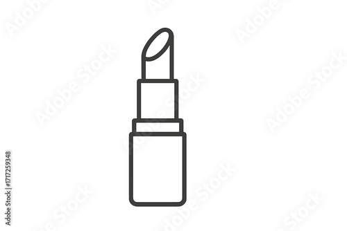 Lipstick line icon. Cosmetics, makeup and beauty symbol. Minimalist outline pictogram for glamour and fashion concepts. Vector illustration for lip care and cosmetic products.