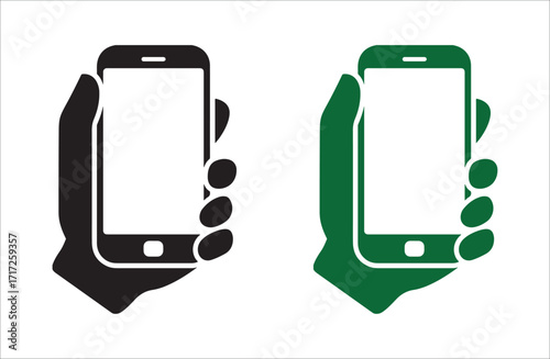 Modern Smartphone Alert Vector – Black and Green Vibration Icon