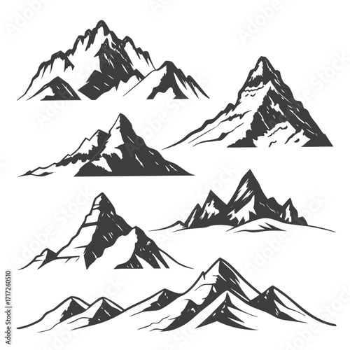 Mountain range silhouettes mountains peak