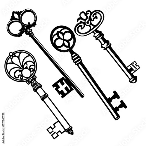 Ornate antique key collection antique keys vintage keys
