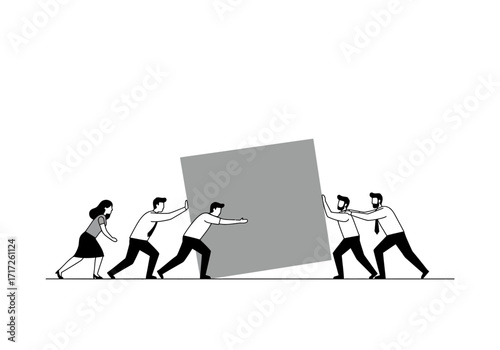 Teamwork: Business People Collaborating to Achieve a Shared Goal.